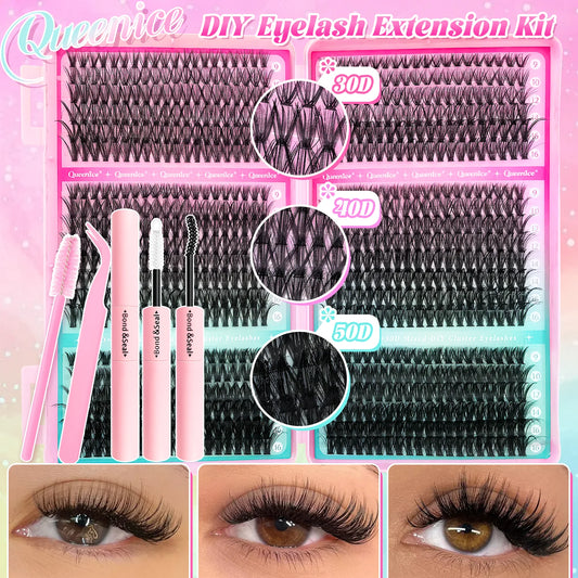 DIY Wimpernverlängerungs-Set – Einzel- & Cluster-Wimpern 9–16 mm