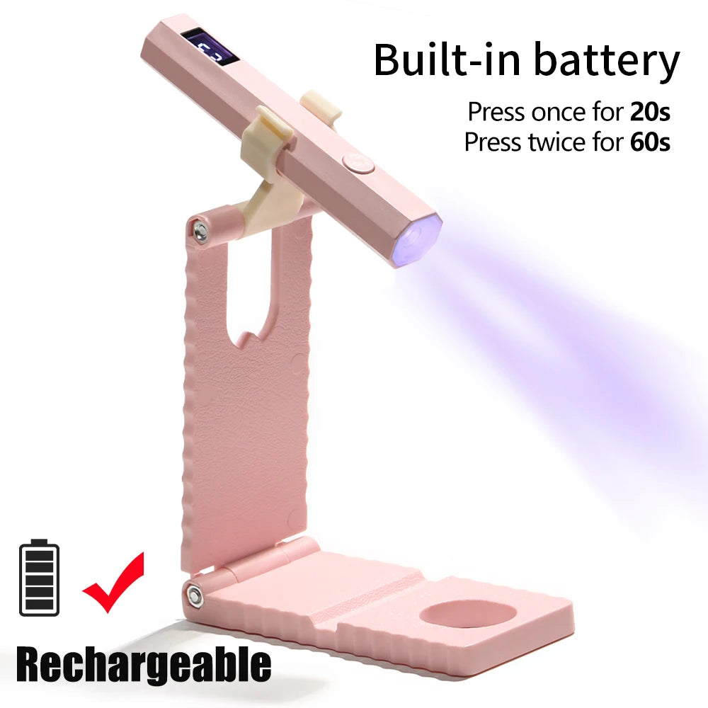 YIKOOLIN Convenient Handheld Nail Dryer Lamp UV/LED Nail Curing All Gel Polish Nail Art Tool Rechargeabl Nail Lamp