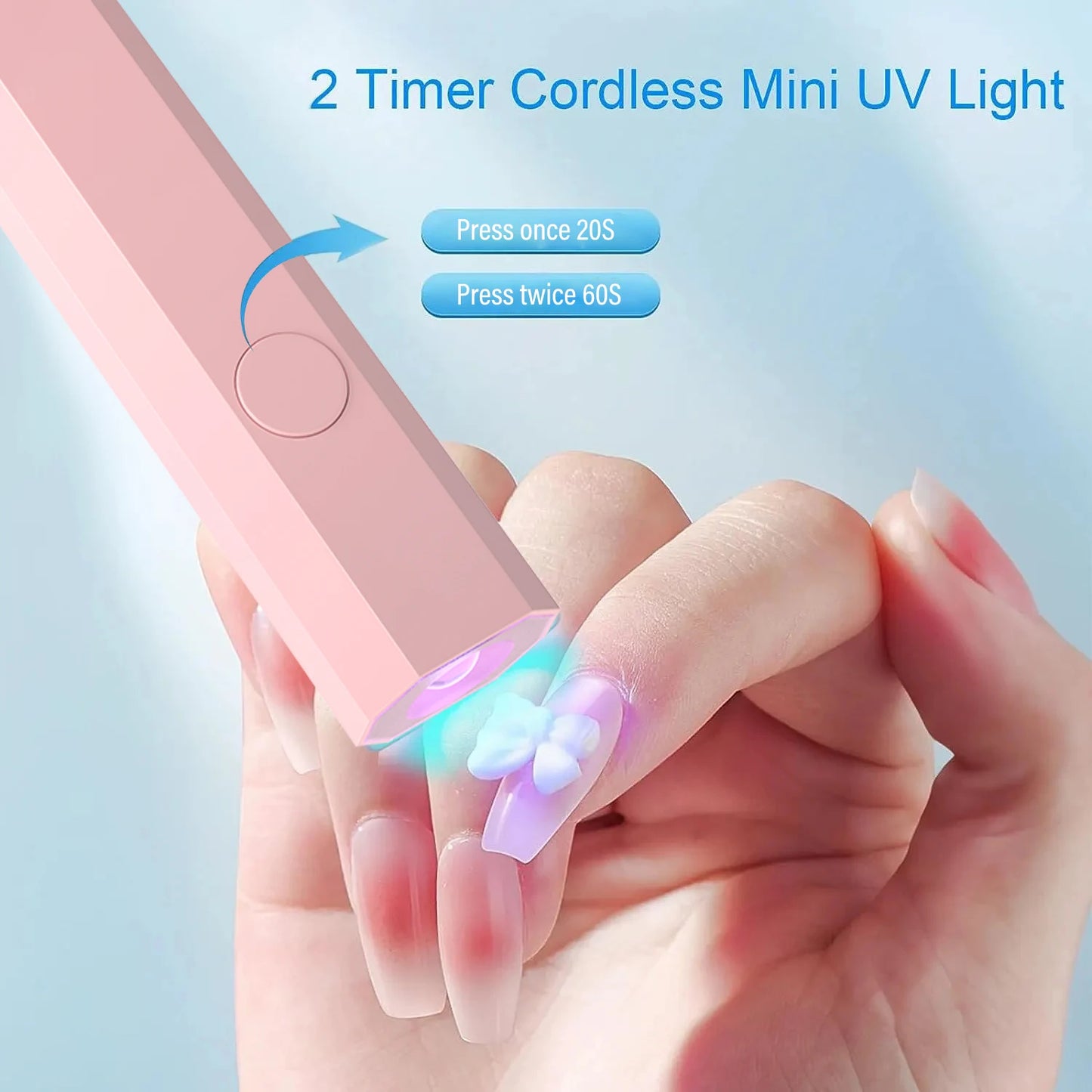 YIKOOLIN Convenient Handheld Nail Dryer Lamp UV/LED Nail Curing All Gel Polish Nail Art Tool Rechargeabl Nail Lamp