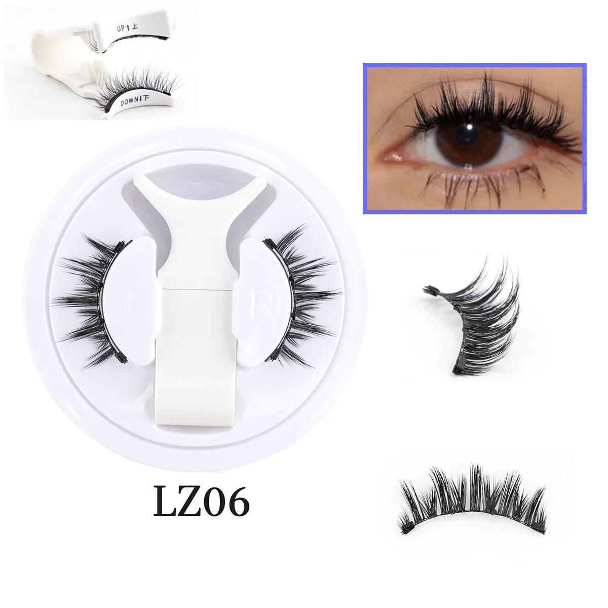YSDO Upgrade Magnetic False Eyelashes With Tweezers Set 1 Pair Eyelash Extension 3D Natural Lashes 3-Step Press On False Eyelash