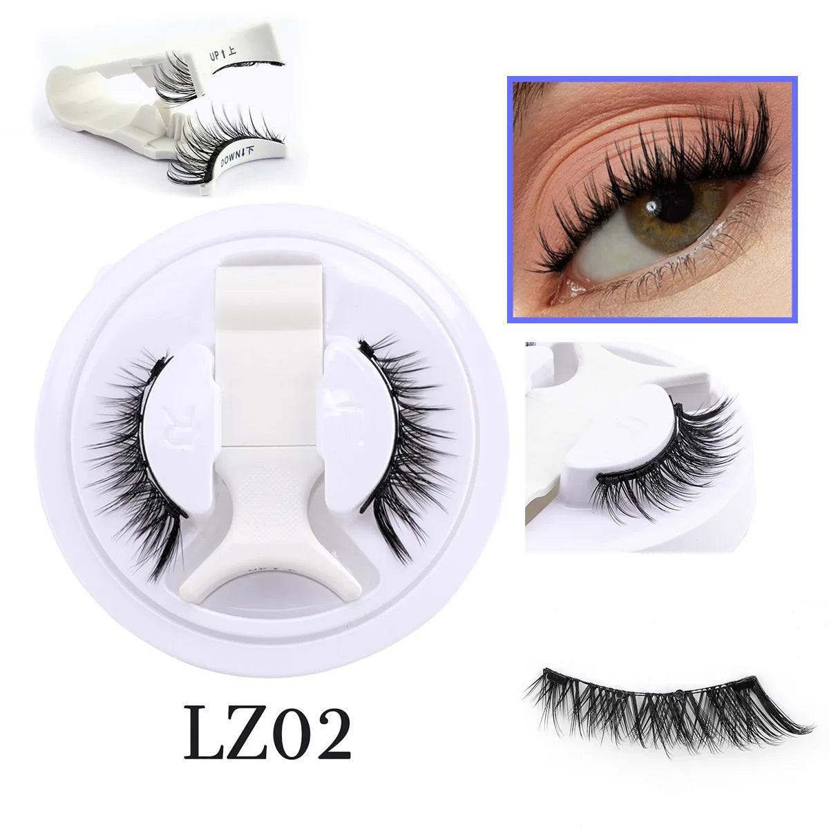 YSDO Upgrade Magnetic False Eyelashes With Tweezers Set 1 Pair Eyelash Extension 3D Natural Lashes 3-Step Press On False Eyelash