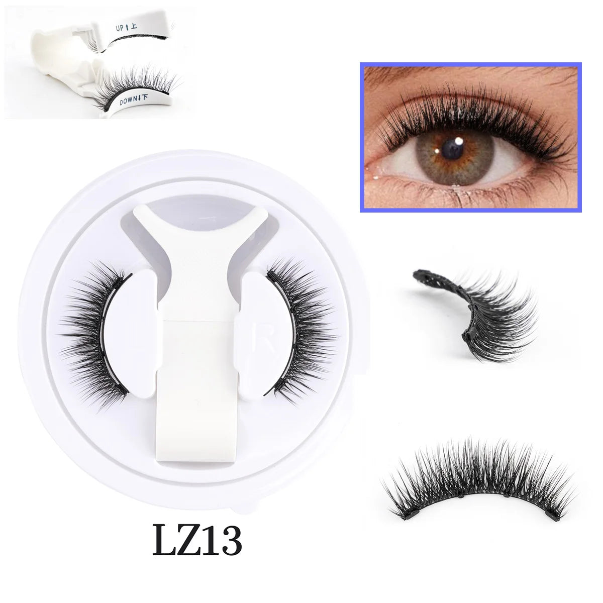 YSDO Upgrade Magnetic False Eyelashes With Tweezers Set 1 Pair Eyelash Extension 3D Natural Lashes 3-Step Press On False Eyelash