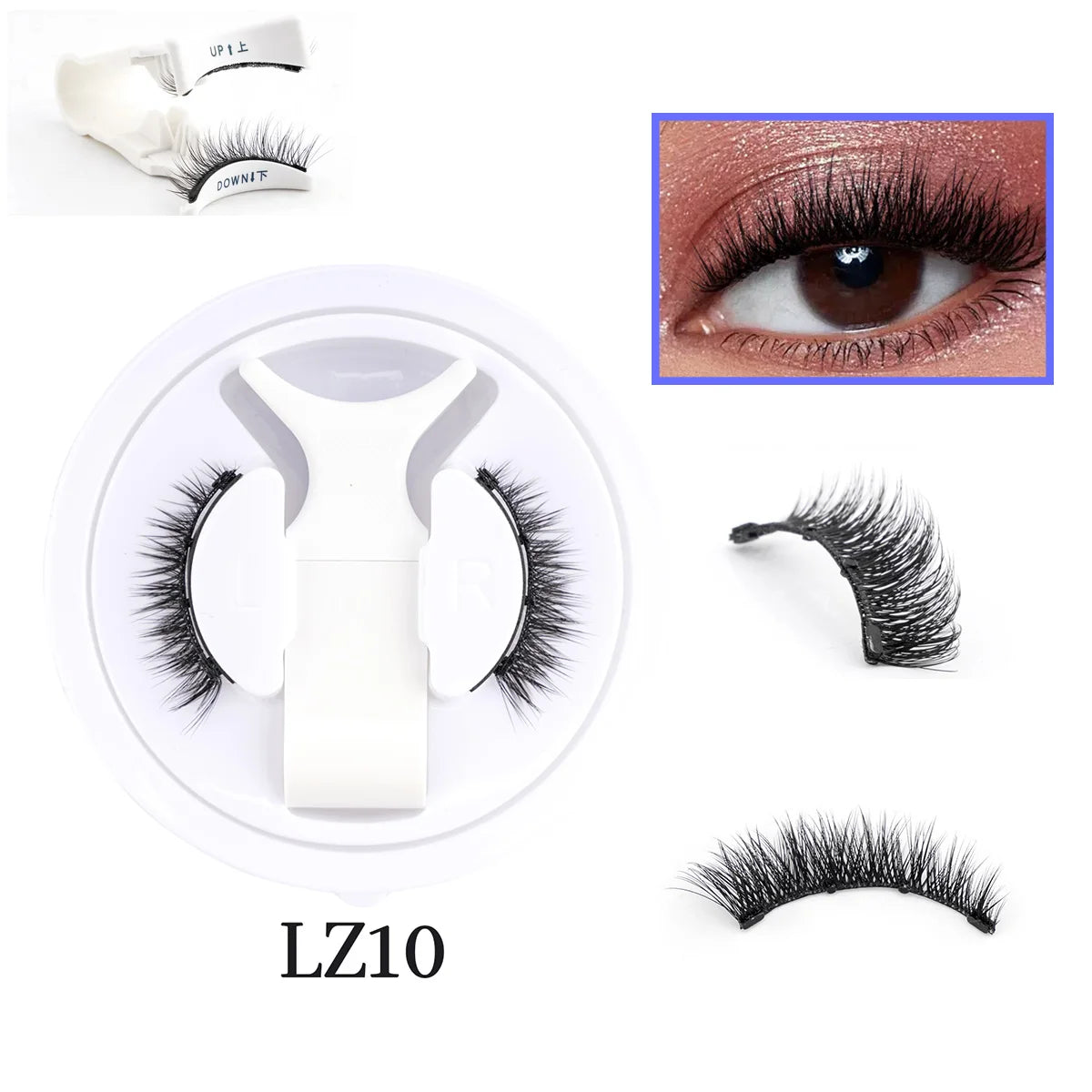 YSDO Upgrade Magnetic False Eyelashes With Tweezers Set 1 Pair Eyelash Extension 3D Natural Lashes 3-Step Press On False Eyelash